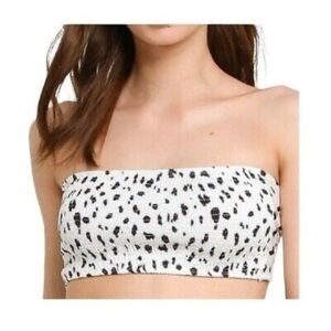 Topshop Black and White Sleeveless Crop Top